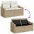 Garden Sofa with Cushion Beige 123 x 62 x 69cm Poly Rattan
