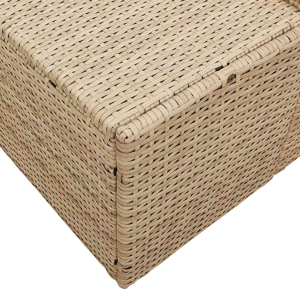 Garden Sofa with Cushion Beige 123 x 62 x 69cm Poly Rattan