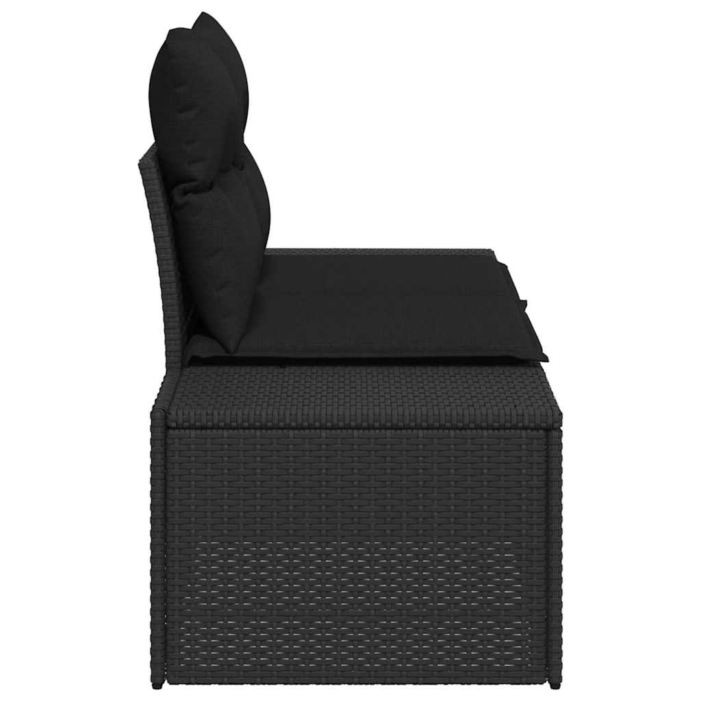 Garden Sofa Black 123 x 62 x 69cm Poly Rattan