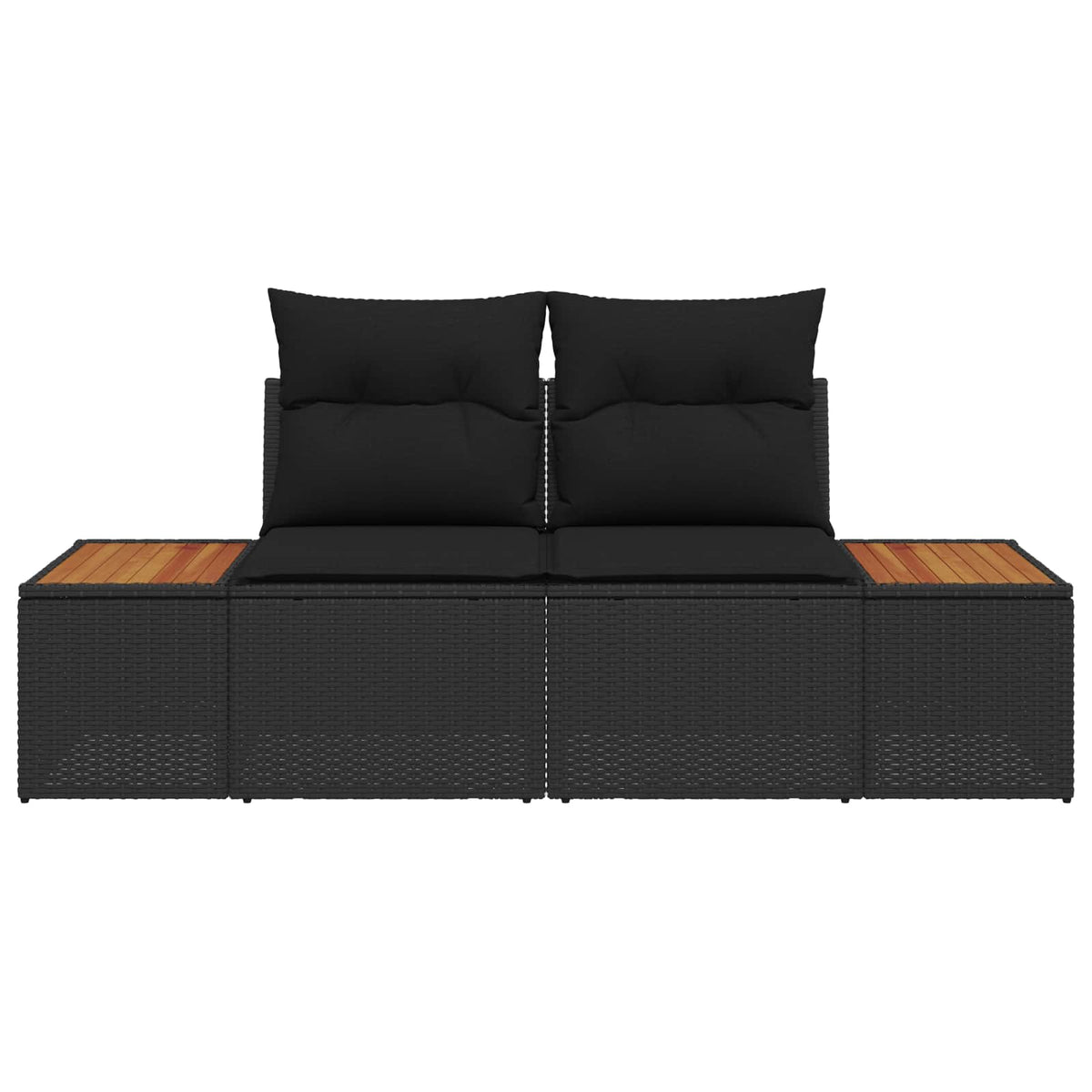 Garden Sofa Black 184 x 62 x 85cm Poly Rattan