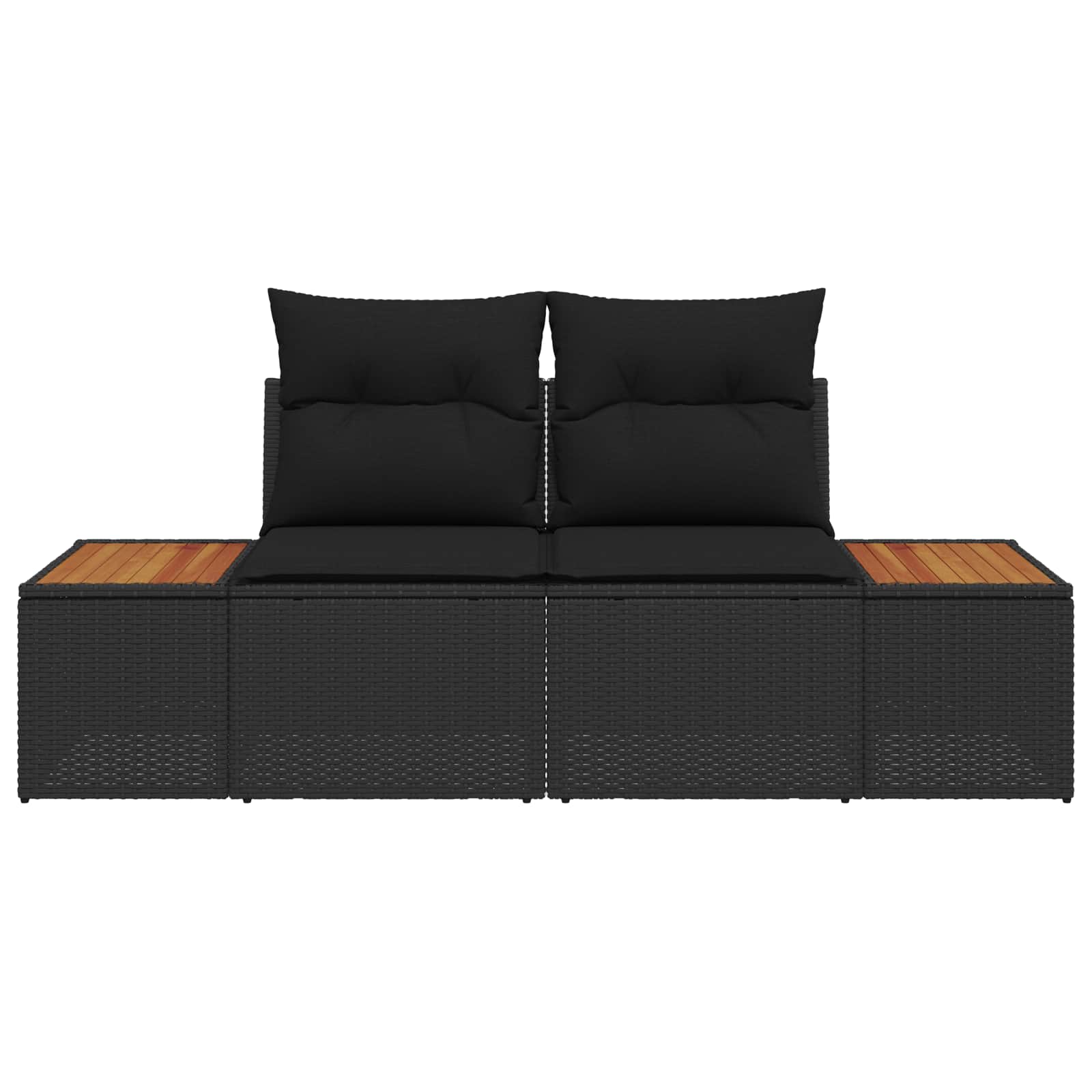 Garden Sofa Black 184 x 62 x 85cm Poly Rattan