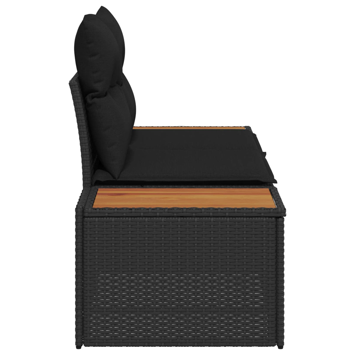 Garden Sofa Black 184 x 62 x 85cm Poly Rattan