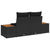 Garden Sofa Black 184 x 62 x 85cm Poly Rattan