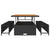 Garden Dining Set Black Poly rattan