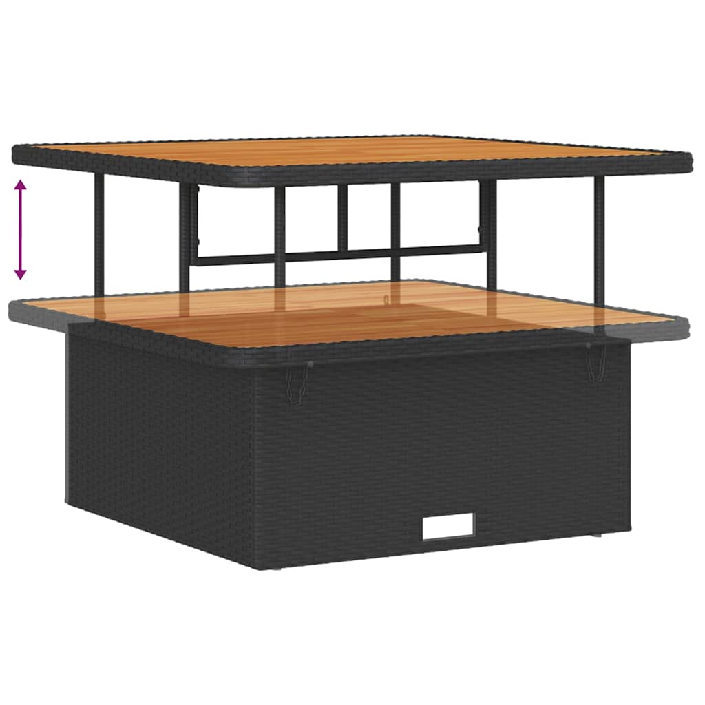 Garden Dining Set Black Poly rattan