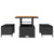 Garden Dining Set Black Poly rattan