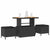 Garden Dining Set Black Poly rattan
