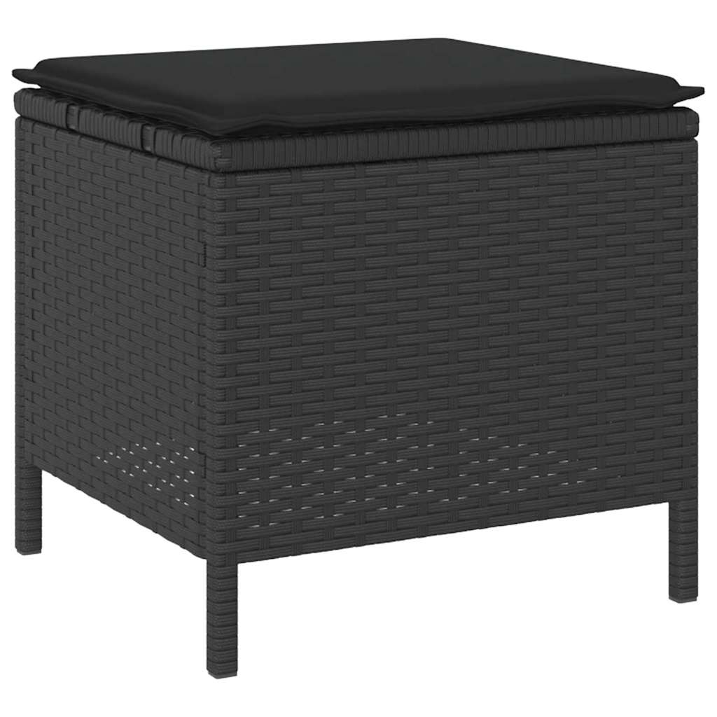 Garden Dining Set Black Poly rattan