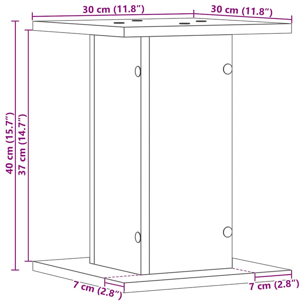 Plant Stand 2 pcs Black Oak 30 x 30 x 40 cm Engineered wood