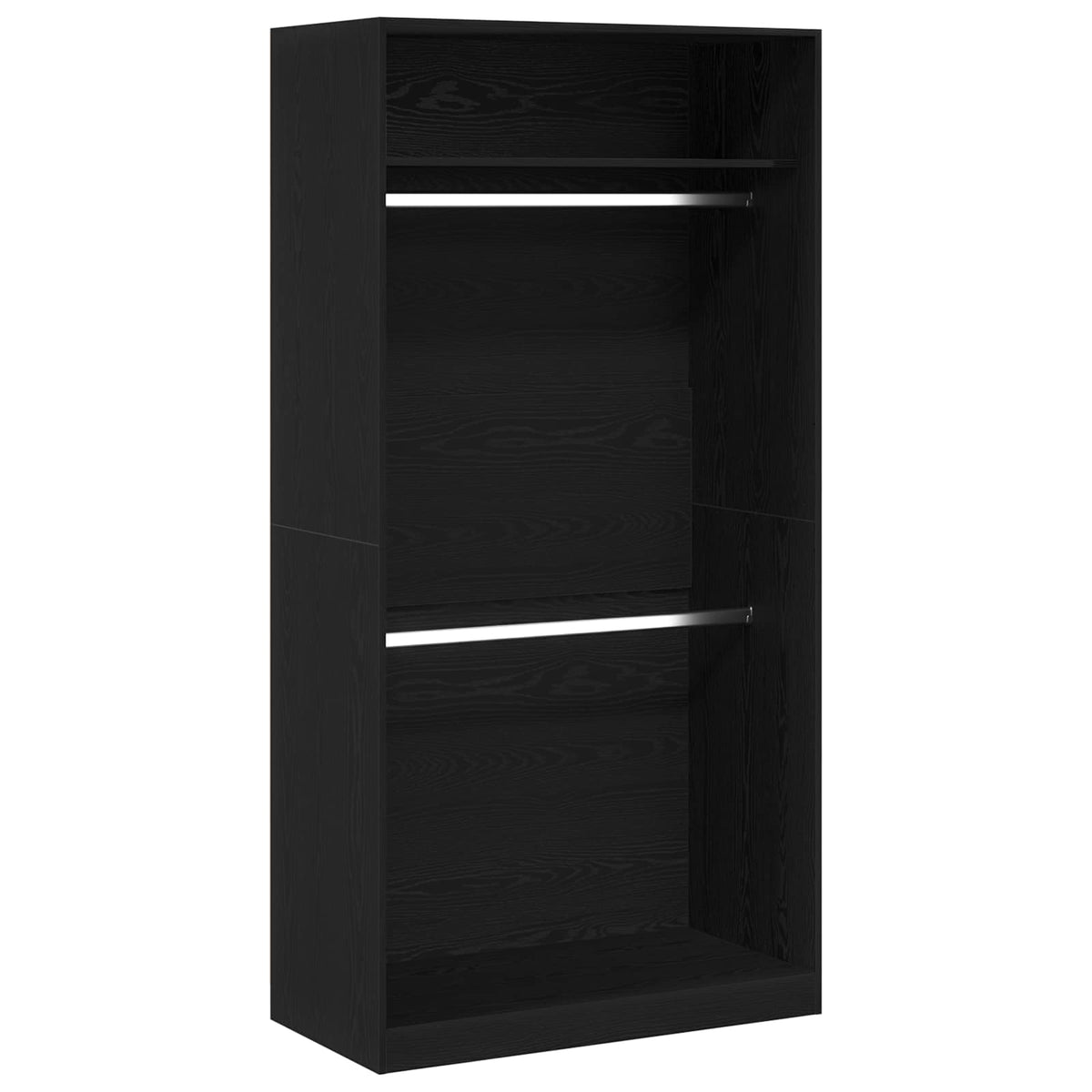 Wardrobe with Shelf Black Oak 100 x 50 x 200 cm Engineered Wood