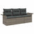 Garden Sofa Set 3 pcs Grey 196 x 62 x 85cm Poly Rattan