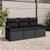 Garden Sofa Set 3 pcs Black 196 x 62 x 85cm Poly Rattan