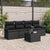Garden Sofa Set 5 pcs Black Poly rattan