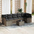 Garden Sofa Set 8 pcs Grey Poly rattan