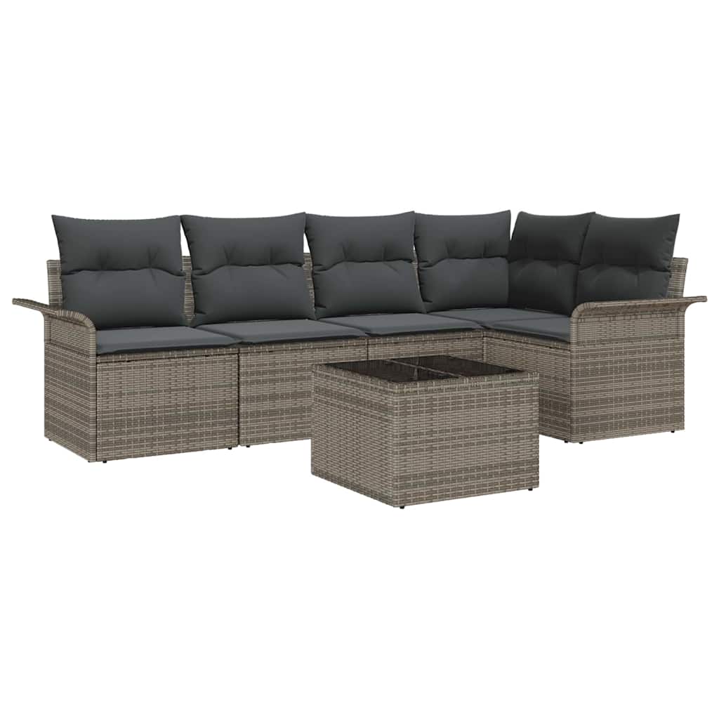 Garden Sofa Set 6 pcs 242.5 x 132.5 x 85 cm Poly rattan
