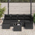 Garden Sofa Set with Cushion 7 pcs Black Poly rattan