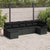 Garden Sofa Set with Cushion 7 pcs Black Poly rattan