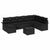 Garden Sofa Set with Cushion 9 pcs Black Poly rattan