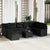 Garden Sofa Set with Cushion 10 pcs Black Poly rattan