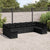 Garden Sofa Set with Cushion 10 pcs Black Poly rattan