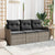 Garden Sofa Set with Cushion 3 pcs Grey Poly rattan