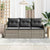 Garden Sofa Set with Cushion 3 pcs Grey Poly rattan