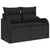 Garden Sofa Set with Cushion 3 pcs Black Poly rattan