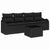 Garden Sofa Set 5 pcs Black Poly rattan