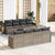 Garden Sofa Set 9 pcs Grey 55 x 55 x 37 cm Poly rattan