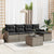 Garden Sofa Set with Cushion 6 pcs Grey Poly rattan