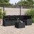 Garden Sofa Set with Cushion 6 pcs Black Poly rattan
