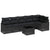 Garden Sofa Set with Cushion 7 pcs Black Poly rattan