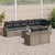 Garden Sofa Set with Cushion 9 pcs Grey Poly rattan