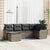 Garden Sofa Set with Cushion 6 pcs Grey Poly rattan