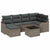 Garden Sofa Set with Cushion 7 pcs Grey Poly rattan
