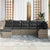 Garden Sofa Set with Cushion 7 pcs Grey Poly rattan