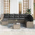 Garden Sofa Set with Cushion 9 pcs Grey Poly rattan