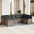 Garden Sofa Set with Cushion 9 pcs Grey Poly rattan