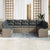Garden Sofa Set with Cushion 9 pcs Grey Poly rattan