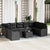 Garden Sofa Set with Cushion 10 pcs Black Poly rattan