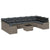 Garden Sofa Set with Cushion 11 pcs Grey Poly rattan