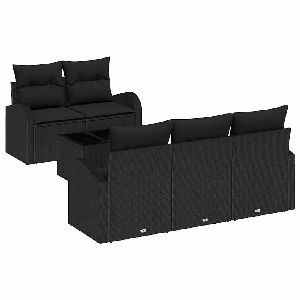 Garden Sofa Set Black 55 x 55 x 37 cm Poly Rattan