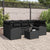Garden Sofa Set 7 pcs Black 55 x 55 x 37 cm Poly rattan