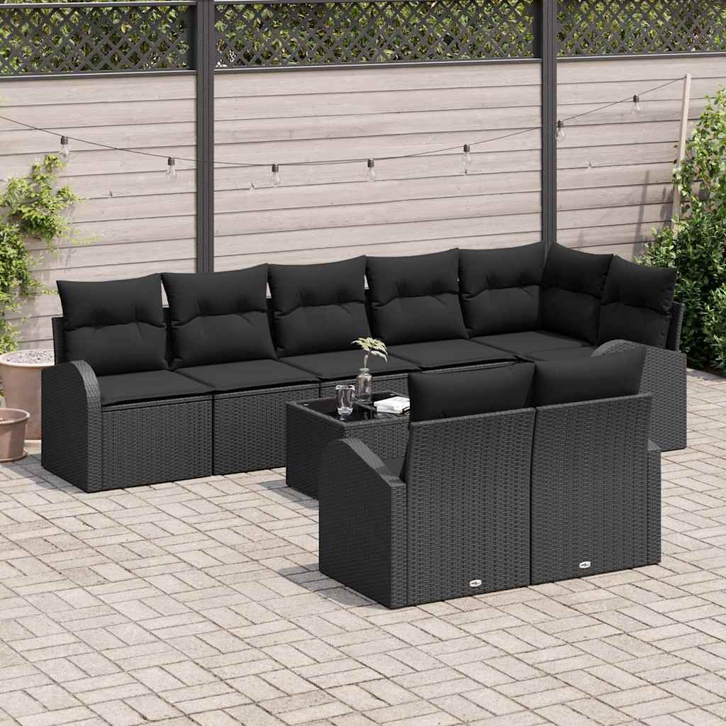 Garden Sofa Set 9 pcs 289 x 124 x 85 cm Poly rattan