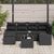Garden Sofa Set with Cushion 7 pcs Black Poly rattan