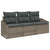 Garden Sofa Set 3 pcs Grey Poly rattan