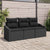 Garden Sofa Set 3 pcs Black Poly rattan