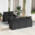 Garden Sofa Set with Cushion Manual 6 pcs Black 55 x 55 x 37 cm
