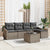 Garden Sofa Set 6 pcs Grey Poly rattan