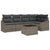 Garden Sofa Set 6 pcs Grey Poly rattan